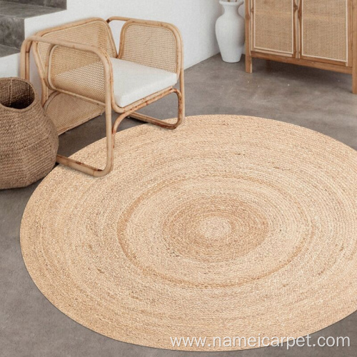 Natural water hyacinth fiber round carpet